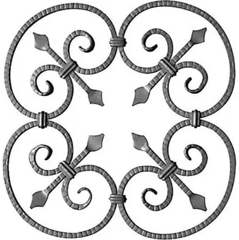 Zábradlí kovářský ornament 3825 - ozdobný kovaný prvek 590 x 590 mm, 12 x 12 mm