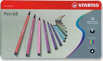 Stabilo Pen 68 50 barev v plechovém pouzdře