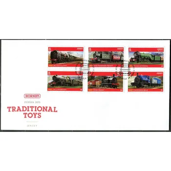 Poštovní známka Jersey Post (2015) FDC MiNr. 1899 - 1904 ** - Jersey - Vláčky; Europa: Historické hračky