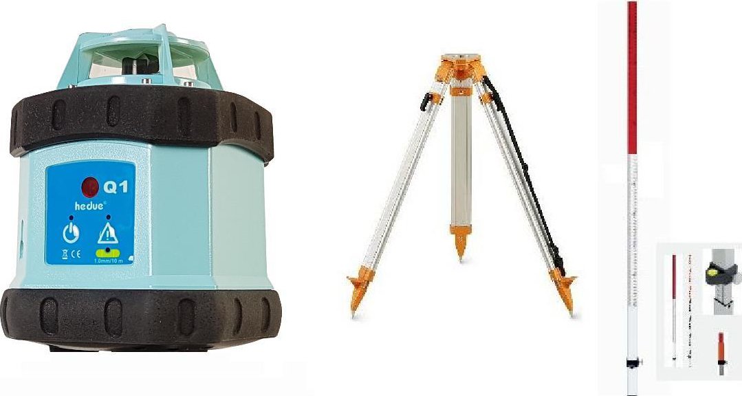 Rotační laser Hedü Q1 + stativ a lať