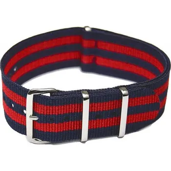 Řemínek na hodinky Řemínek k hodinkám NATO Strap - Modrá / červená šíře 22 mm (2 pruhy)