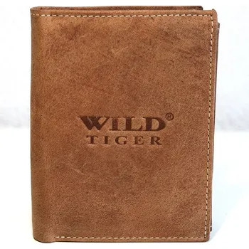 Světlehnědá pánská kožená peněženka Wild Tiger (AM-28-123) na výšku