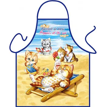 Kuchyňská zástěra Dětská zástěra Koťata na pláži
