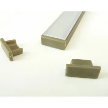 LED osvětlení Koncovka profilu Mikro 2 bronzová - Plná