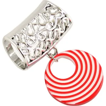 Přívěsek Přívěsek na šálu up100-20.01 - pruhovaný červený kroužek