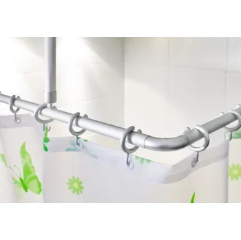 Tyč na sprchový závěs wela SYSTEM - SATÉNOVÁ UNIVERZÁLNÍ ROHOVÁ TYČ 160x90, 90x80x90 cm DO SPRCHOVACÍHO KOUTU