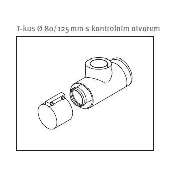 Kouřovod T-kus Ø 80/125 mm s kontrolním otvorem