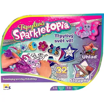kreativní sada Mac Toys Třpytivá Sparkletopia Samolepky kočička Hvězdička