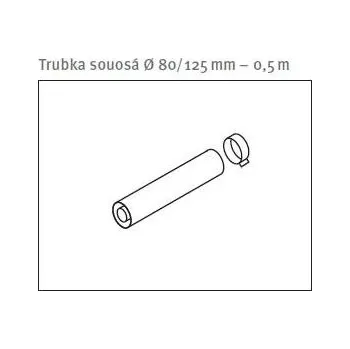 Kouřovod Trubka souosá Ø 80/125 mm – 0,5 m