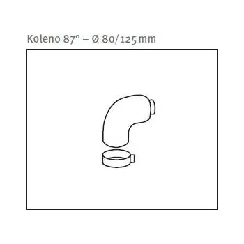Kouřovod Koleno 87° – Ø 80/125 mm