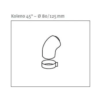 Kouřovod Koleno 45° – Ø 80/125 mm