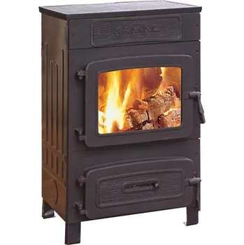 Krbová kamna WAMSLER OF 604 KAMINO Nostalgie - 6 kW, ocel, NE ext. vzduch, ANO terciální spalování; černá; zadní vývod