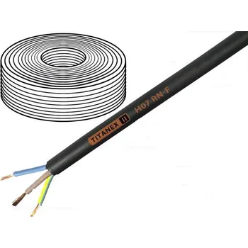 elektrický kabel HELUKABEL Vodič H07RN-F licna Cu 3x1,5mm2 guma černá 450/750V Třída:5