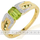 Luxusní zlatý prsten s pravými diamanty a zeleným olivínem 3811736 (3811736 - POŠTOVNÉ ZDARMA!!! velikost libovolná)