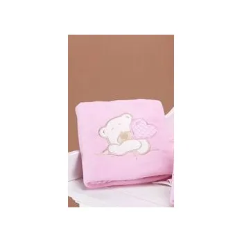 Dětská deka MamoTato Hřejivá dečka s výšivkou-Love růžová