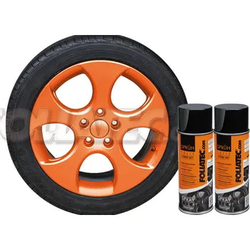 Autolak Sada 2ks spreje FOLIATEC - fólie ve spreji (plastidip) oranžová lesklá celkem 800ml