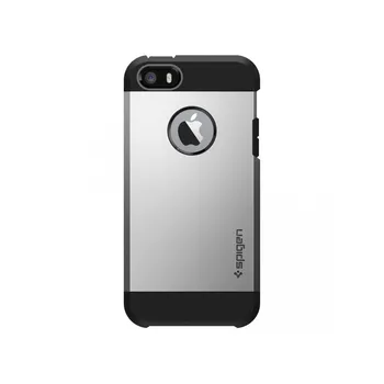 Pouzdro na mobilní telefon Spigen Tough Armor satin silver pro iPhone SE/5s/5 (041CS20251)