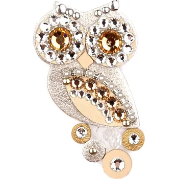 Brož Sovičky Malá soví brož metalická