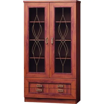 Knihovna Prosklená vitrína dub stoletý TADEÁŠ T8