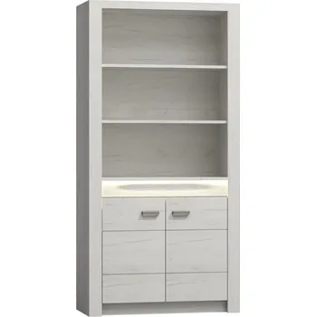 Knihovna Regál se skříňkou kraft bílý INDIANAPOLIS I5