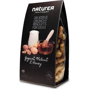 Pamlsek pro psa Naturea Grain Free sušenky jogurt/vlašské ořechy/med 230 g