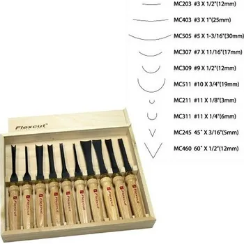 Dláto Sada 10 řezbářských dlát pro použití s paličkou Flexcut MC100