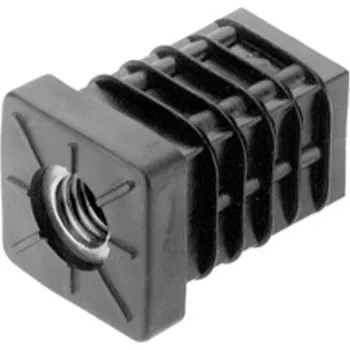 Vrut Záslepka obdélníková se závitem delší černá - 30x30x1-2mm M10