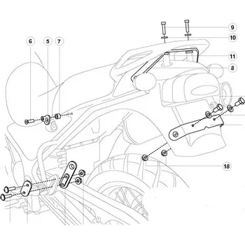 Zavazadlo na motocykl Triumph Tiger 955i (99-06) - boční nosič SW-Motech