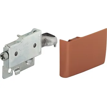 Závěs rektifikační s krytkou - nosič skříněk do 90 kg - hnědá krytka levá