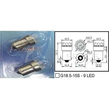 LED osvětlení Auto LED 12V G18,5-15S-9 LED modrá