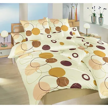 Povlečení Povlečení Planety béžové Bavl. satén nežehlivý 1ks 200x240 cm plus 2ks 70x90 cm