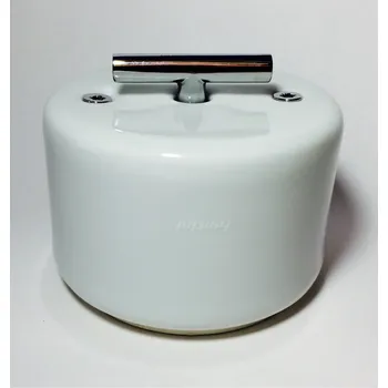 vypínač FONTINI by Font Barcelona Porcelánový vypínač DO bílý/klička chrom Řazení vypínačů: Vypínač č. 6 – schodišťový - pro ovládání ze 2 míst 33 308 17 26