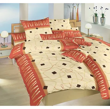 Povlečení Povlečení Karty hnědé Krep 1ks 200x240 cm plus 2ks 70x90 cm