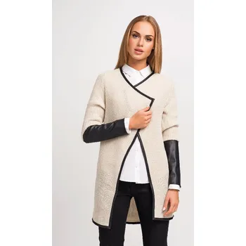 Dámský kabát Pletený dámský kabátek Makadamia S27 béžový