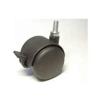 Nábytkové kolečko typu BA + závit M8x16mm, celoplastové, průměr 50, černé, brzda