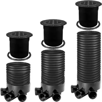 podlahová vpusť OSMA kanalizační šachta 315x3000 mm vícevtoková KG 160 poklop teleskopický mříž - 40t