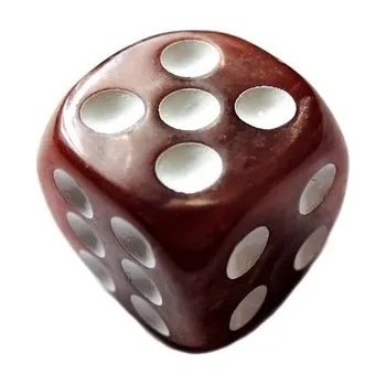 Hrací kostka Kostka Mramor D6 16mm - hnědá