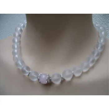 Náhrdelník Náhrdelník z křišťálu s morganitem a stříbrem