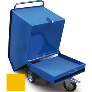 Odpadkový koš Výklopný vozík na špony, třísky 400 litrů, var. základní, žlutý