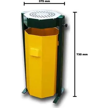 Venkovní odpadkový koš Venkovní odpadkový koš s popelníkem žlutý