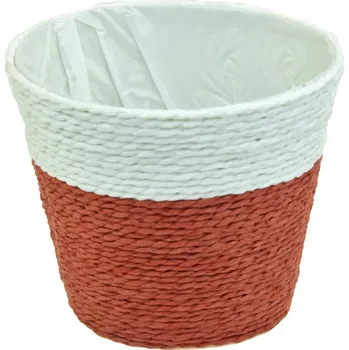 Květináč Vingo Květináč červeno-bílý s igelitovou vložkou Rozměry (cm): 13(9)x12