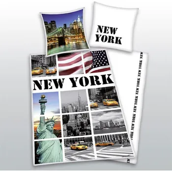 Povlečení Herding New York vlajka 140/200, 70/90 cm