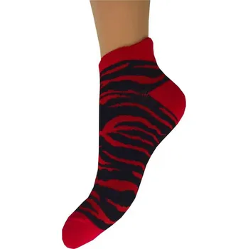 Dámské ponožky kotníkové ponožky - červená zebra