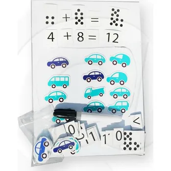 Přírodní věda Piktomag Didaktická sada - Počítání s autíčky (s podkladem)
