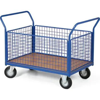 Plošinový vozík Plošinový vozík, čtyři strany drátěné, 200 kg