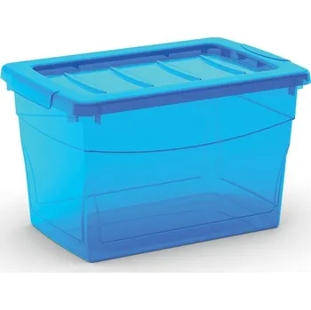 Úložný box Omni Box S plastový úložný box s víkem – transparentní modrý