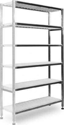 Nerezový regál PŘÍDAVNÝ 2000x1200x400mm, 5 polic plast - 5713
