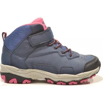 Dívčí polobotky Zimní boty obuv treková Junior League 3690 s MEMBRÁNOU tm. modrá / růžová velikost: 33
