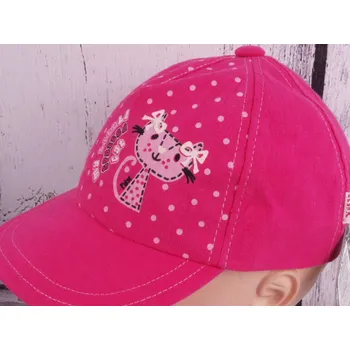 Kšiltovka Kšiltovka RDX 7296 tm. růžová kočka velikost čepic: 48-50cm (1-2 roky, RDX vel.3)