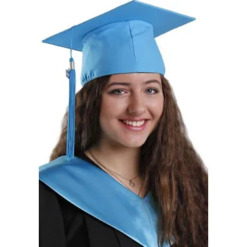 Čepice Promoční čepice tyrkysová s barevným střapcem a aktuálním letopočtem, S - XXL